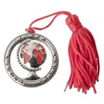 Cerchio con mondo in zama argentato per bomboniere Laurea diametro 4 cm - Bomboniere & Company