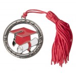 Cerchio con tocco in zama argentato per bomboniere Laurea diametro 4 cm - Bomboniere & Company