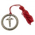 Cerchio con caduceo in zama argentato per bomboniere Laurea in Farmacia diametro 4 cm - Bomboniere & Company