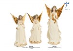 22142 - Angelo Vestito Bianco – Resina Ali Metallo Angelo vestito bianco resina ali metallo 33,5 cm e 40,5 cm
