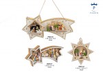 22144 - Stelle con Natività – Legno Luce AP Stelle natività legno luce AP 15,2 25,5 32 cm