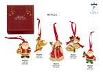 Bomboniera natalizia metallo smaltato 22205-22207-22208-22210-22211 Ciondoli natalizi in metallo smaltato Paben angelo babbo natale e campane con gift box codici 22205 e 22207.