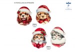 22216 - Cagnolino & Gattino in Abiti Natalizi – Porcellana AP Cagnolino e gattino in abiti natalizi 10 cm porcellana