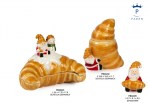 22229 - Babbo Natale Spir. & Cornetto Portacandela – Ceramica Babbo Natale spirale con cornetto portacandela 9,7 cm e scatola cornetto 19,8 cm ceramica