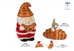 22231 - Cornetto & Babbo Natale Spir. – Ceramica Cornetto ceramica con babbo natale spirale 19,8 cm e cornetto cappello babbo natale 6 cm