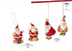 22266 - Campanella Babbo Natale Spir. & Babbo Natale Spir. – Porcellana AP Campanella Babbo Natale spirale 15 cm e Babbo Natale spirale 11,3 cm porcellana luce