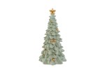 Bomboniera natalizia albero di natale in resina 39413 Bomboniera natalizia albero di natale in resina azzurro polvere con stelle dorate dimensioni 8x15 cm codice 39413.