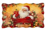 39430 - Centro Tavola Vetro Babbo Natale – 24,5×15×H 2 cm Centro tavola vetro Babbo Natale 24,5×15×H 2 cm