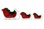 39486 - Set 3 pz Slitta “Merry Christmas” Metallo Velvet – 34×12 / 42×15×24 / 72×35×41 cm Set 3 slitte “Merry Christmas” metallo velvet 34×12 42×15×24 72×35×41 cm